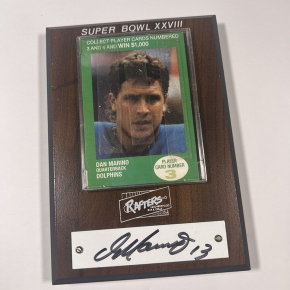 Other - Dan Marino Authentic Signed Plaque Super Bowl XXVII